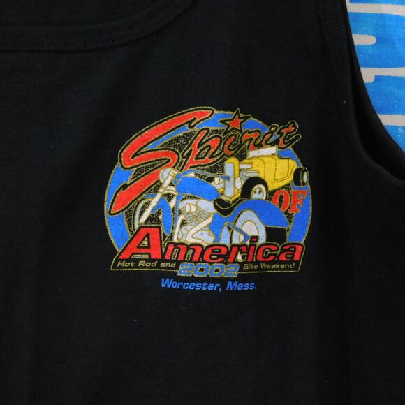 Vintage Spirit of America Hot Rod Bike Weekend 2002 Tank Top Size L Worcester MA - Picture 4 of 5